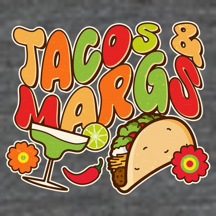 Funny Retro Taco And Margs Margaritas Women's V-Neck T-Shirt