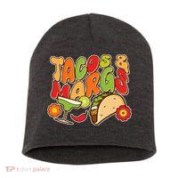 Funny Retro Taco And Margs Margaritas Short Acrylic Beanie