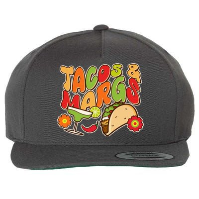 Funny Retro Taco And Margs Margaritas Wool Snapback Cap