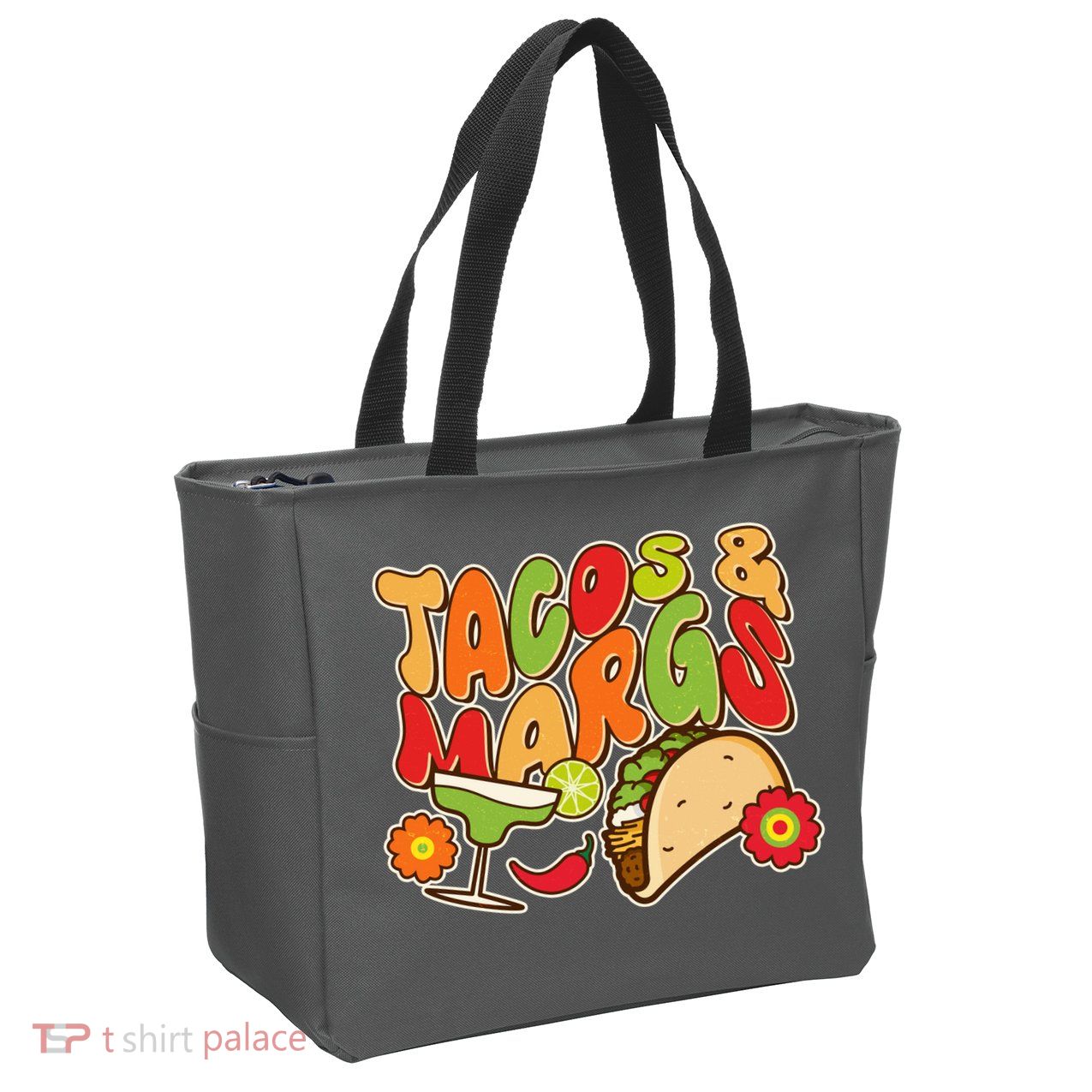 Funny Retro Taco And Margs Margaritas Zip Tote Bag