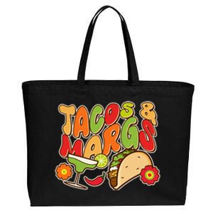 Funny Retro Taco And Margs Margaritas Cotton Canvas Jumbo Tote