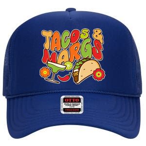 Funny Retro Taco And Margs Margaritas High Crown Mesh Back Trucker Hat