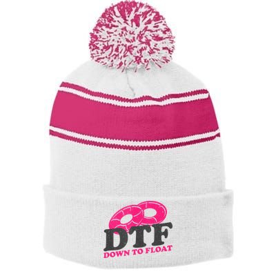 Funny River Tubing Down To Float Summer Float Trip Stripe Pom Pom Beanie