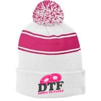 Funny River Tubing Down To Float Summer Float Trip Stripe Pom Pom Beanie
