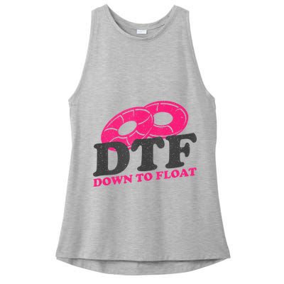 Funny River Tubing Down To Float Summer Float Trip Ladies PosiCharge Tri-Blend Wicking Tank