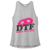 Funny River Tubing Down To Float Summer Float Trip Ladies PosiCharge Tri-Blend Wicking Tank