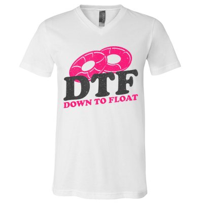 Funny River Tubing Down To Float Summer Float Trip V-Neck T-Shirt