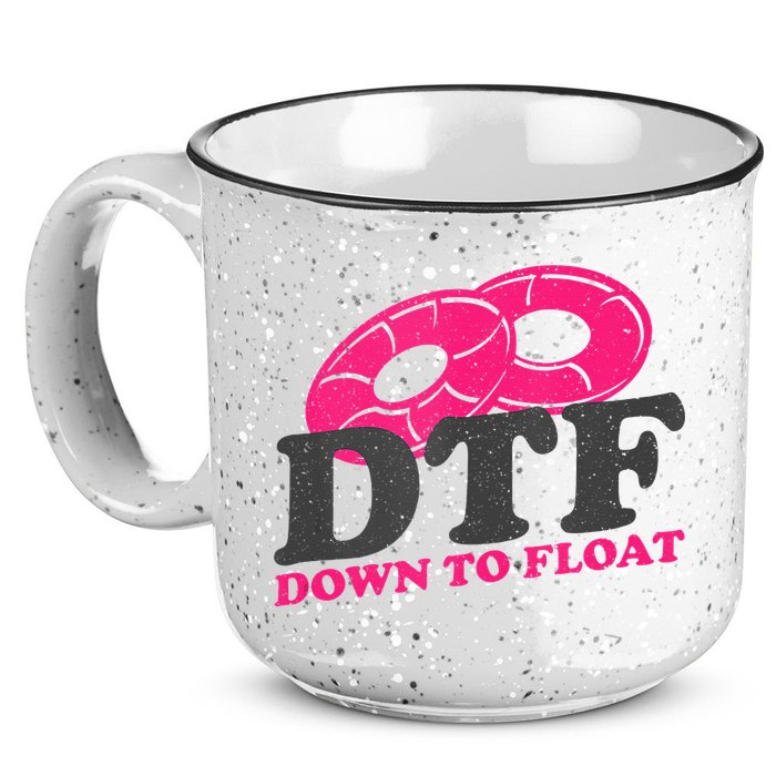 Funny River Tubing Down To Float Summer Float Trip 15oz Campfire Ceramic Mug