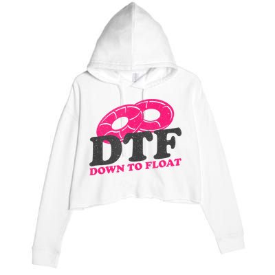 Funny River Tubing Down To Float Summer Float Trip Crop Fleece Hoodie