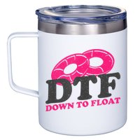Funny River Tubing Down To Float Summer Float Trip 12oz Stainless Steel Coffee Mug