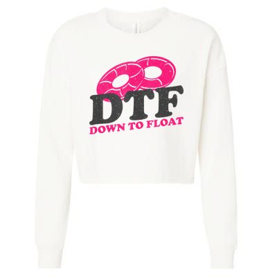 Funny River Tubing Down To Float Summer Float Trip Cropped Pullover Crew