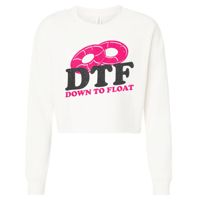 Funny River Tubing Down To Float Summer Float Trip Cropped Pullover Crew
