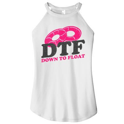 Funny River Tubing Down To Float Summer Float Trip Women's Perfect Tri Rocker Tank