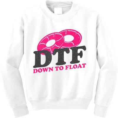 Funny River Tubing Down To Float Summer Float Trip Kids Sweatshirt