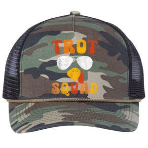 Funny Running Turkey Sunglasses Trot Squad Thanksgiving Retro Rope Trucker Hat Cap