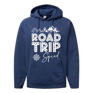 Family Road Trip Crew Cute Gift Road Trip Squad Cool Gift Performance Fleece Hoodie