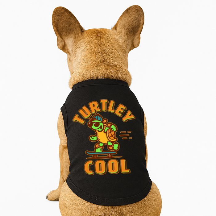 Funny Retro Turtley Cool Skateboarding Turtle Doggie Tank
