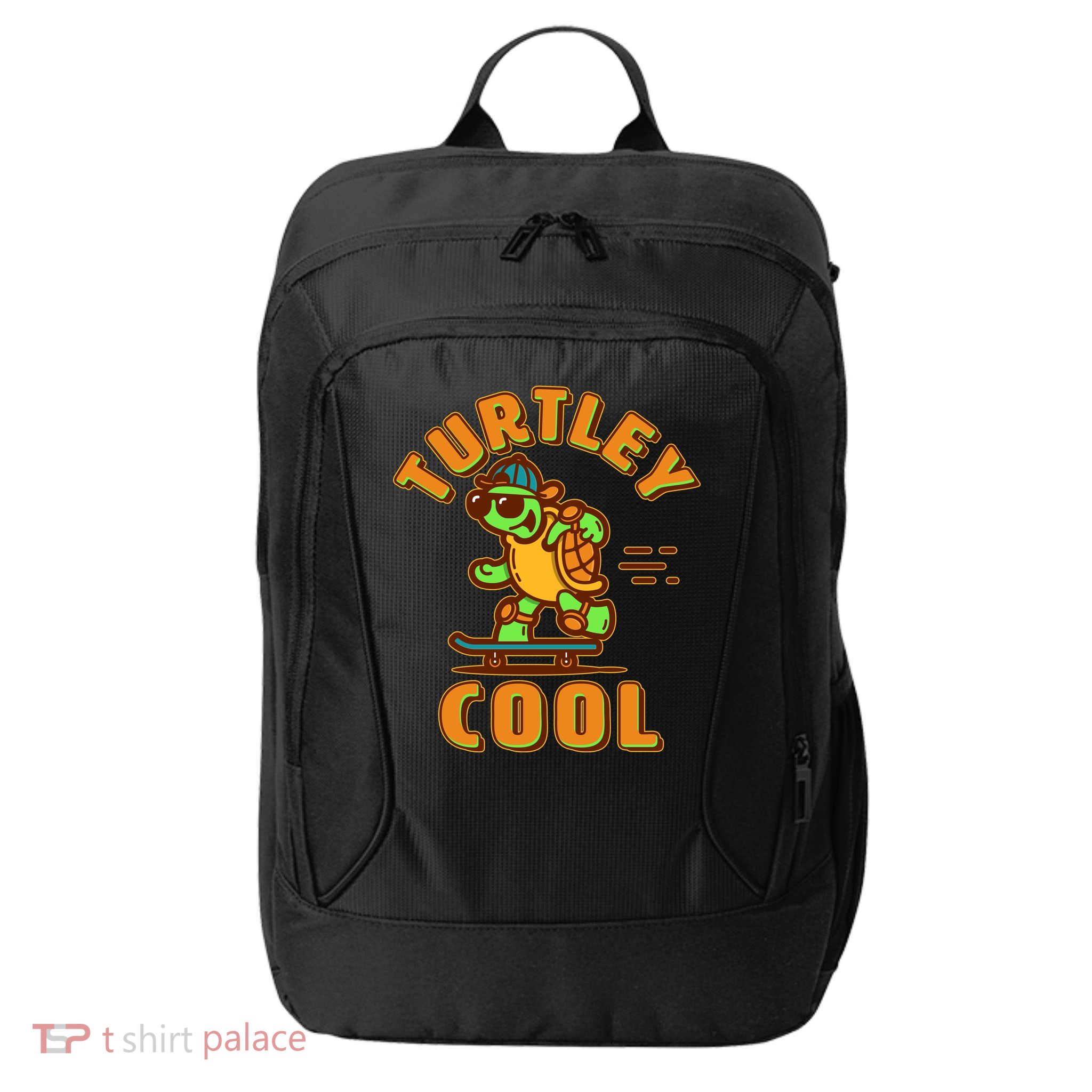Funny Retro Turtley Cool Skateboarding Turtle City Backpack