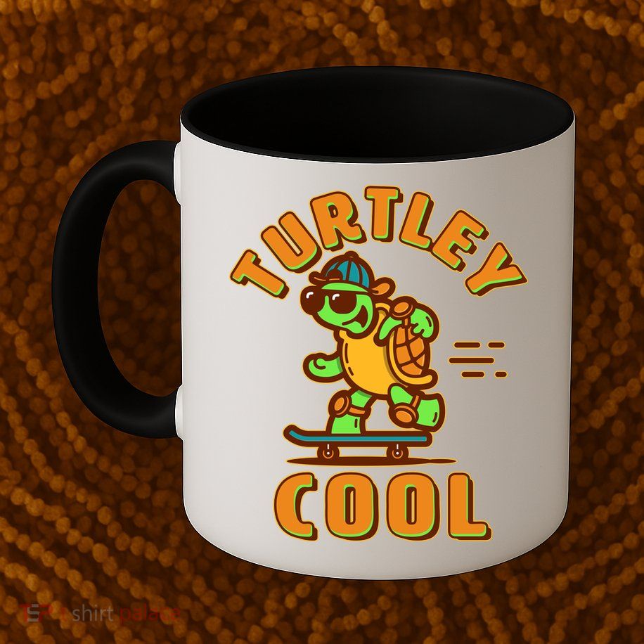 Funny Retro Turtley Cool Skateboarding Turtle Mug