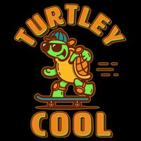 Funny Retro Turtley Cool Skateboarding Turtle Drawstring Bag