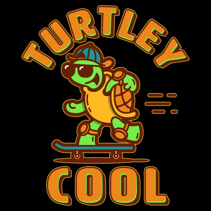 Funny Retro Turtley Cool Skateboarding Turtle 16 in Basic Backpack