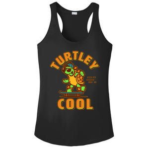 Funny Retro Turtley Cool Skateboarding Turtle Ladies PosiCharge Competitor Racerback Tank