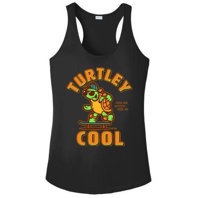 Funny Retro Turtley Cool Skateboarding Turtle Ladies PosiCharge Competitor Racerback Tank