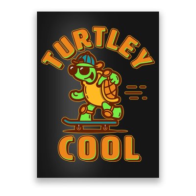 Funny Retro Turtley Cool Skateboarding Turtle Poster