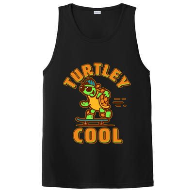 Funny Retro Turtley Cool Skateboarding Turtle PosiCharge Competitor Tank