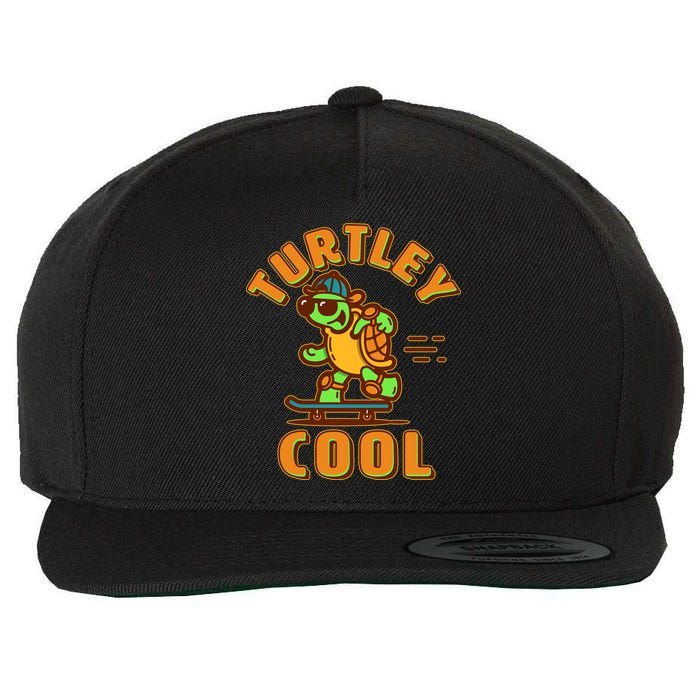 Funny Retro Turtley Cool Skateboarding Turtle Wool Snapback Cap