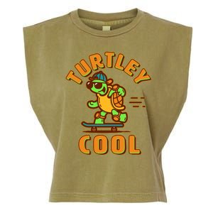 Funny Retro Turtley Cool Skateboarding Turtle Garment-Dyed Women's Muscle Tee