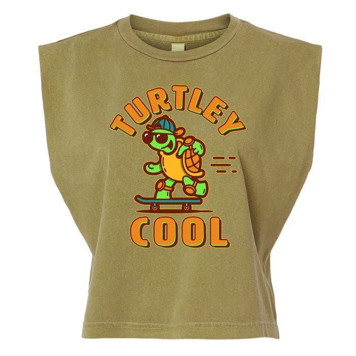 Funny Retro Turtley Cool Skateboarding Turtle Garment-Dyed Women's Muscle Tee