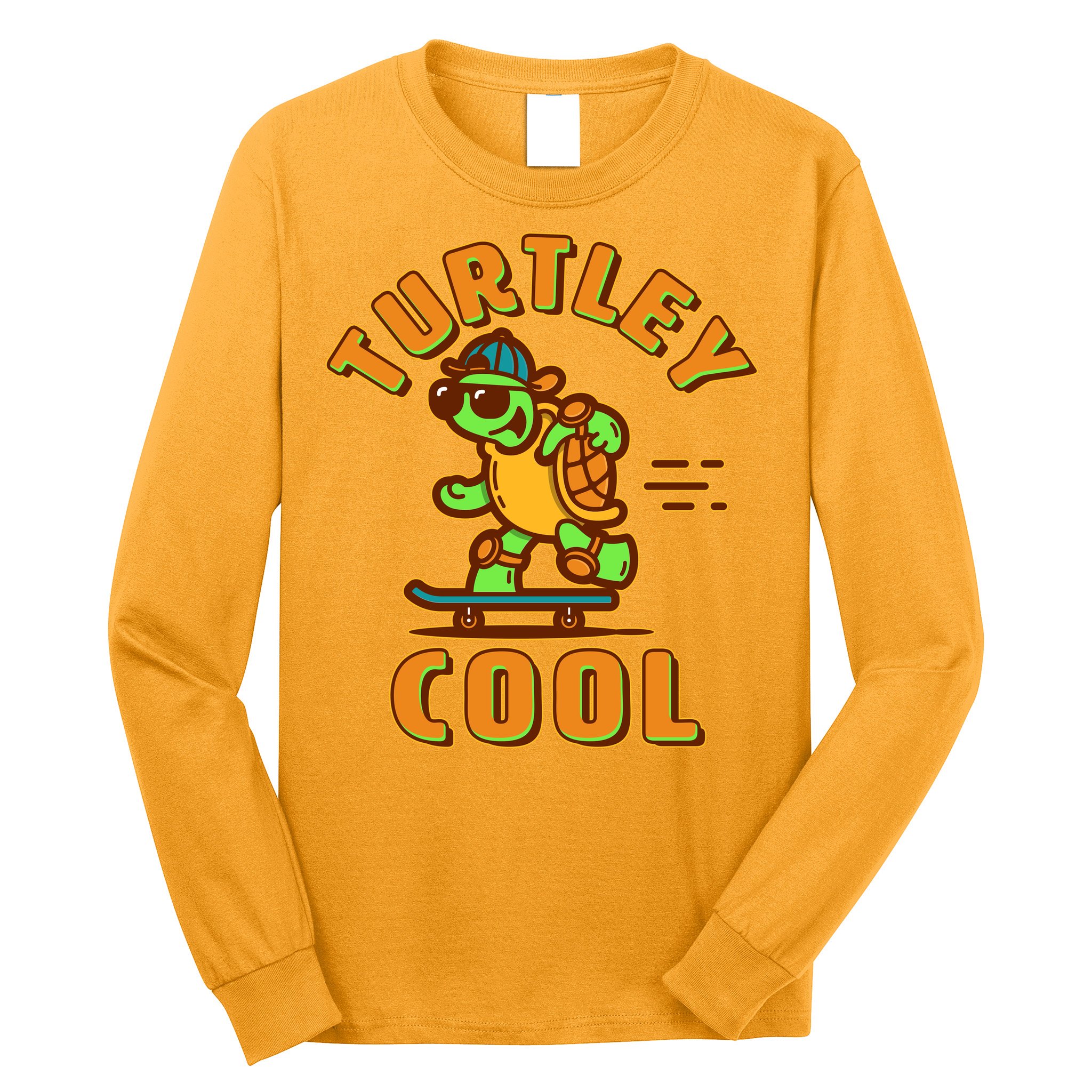 Funny Retro Turtley Cool Skateboarding Turtle Long Sleeve Shirt
