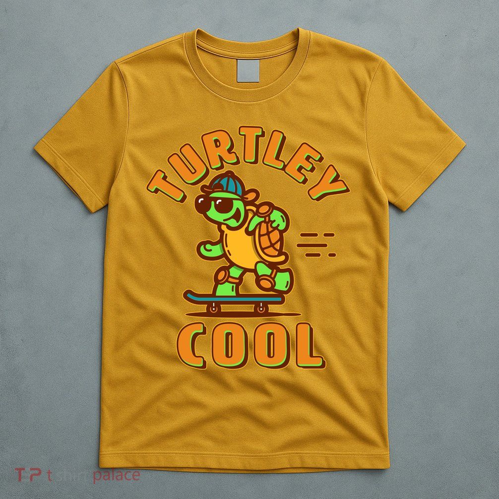 Funny Retro Turtley Cool Skateboarding Turtle T-Shirt