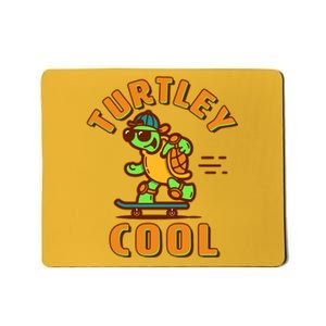 Funny Retro Turtley Cool Skateboarding Turtle Mousepad