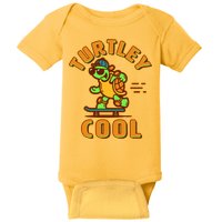 Funny Retro Turtley Cool Skateboarding Turtle Baby Bodysuit
