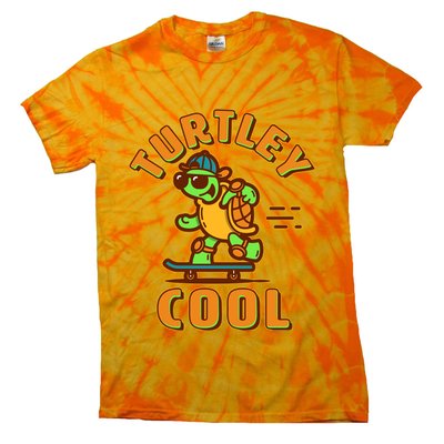 Funny Retro Turtley Cool Skateboarding Turtle Tie-Dye T-Shirt