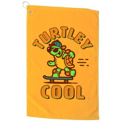 Funny Retro Turtley Cool Skateboarding Turtle Golf Towel