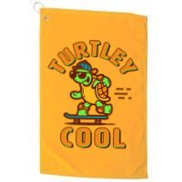 Funny Retro Turtley Cool Skateboarding Turtle Golf Towel