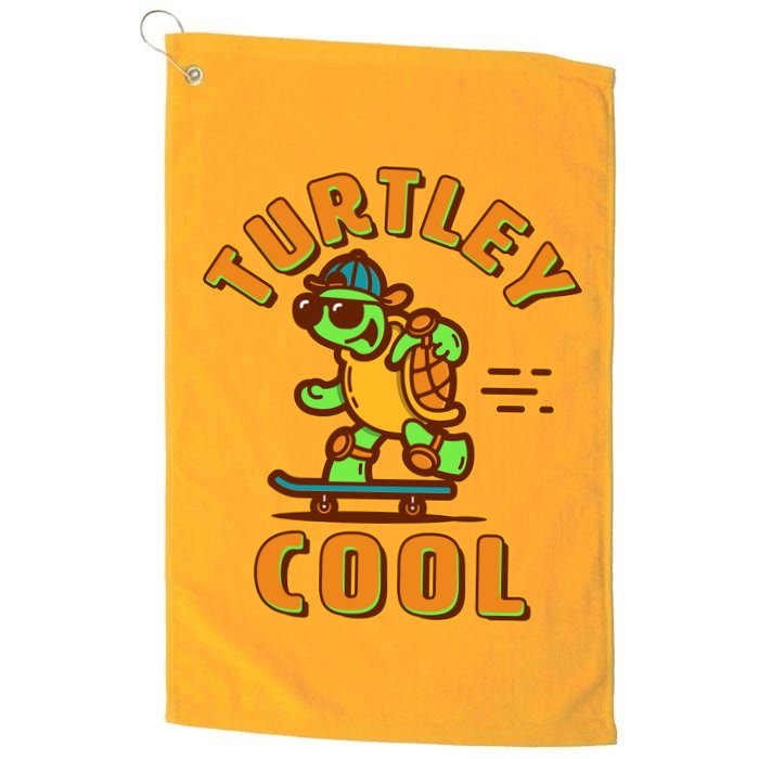 Funny Retro Turtley Cool Skateboarding Turtle Golf Towel