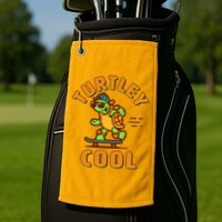 Funny Retro Turtley Cool Skateboarding Turtle Golf Towel