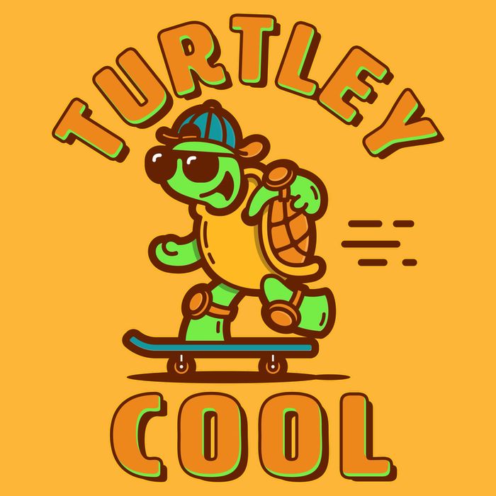 Funny Retro Turtley Cool Skateboarding Turtle Golf Towel