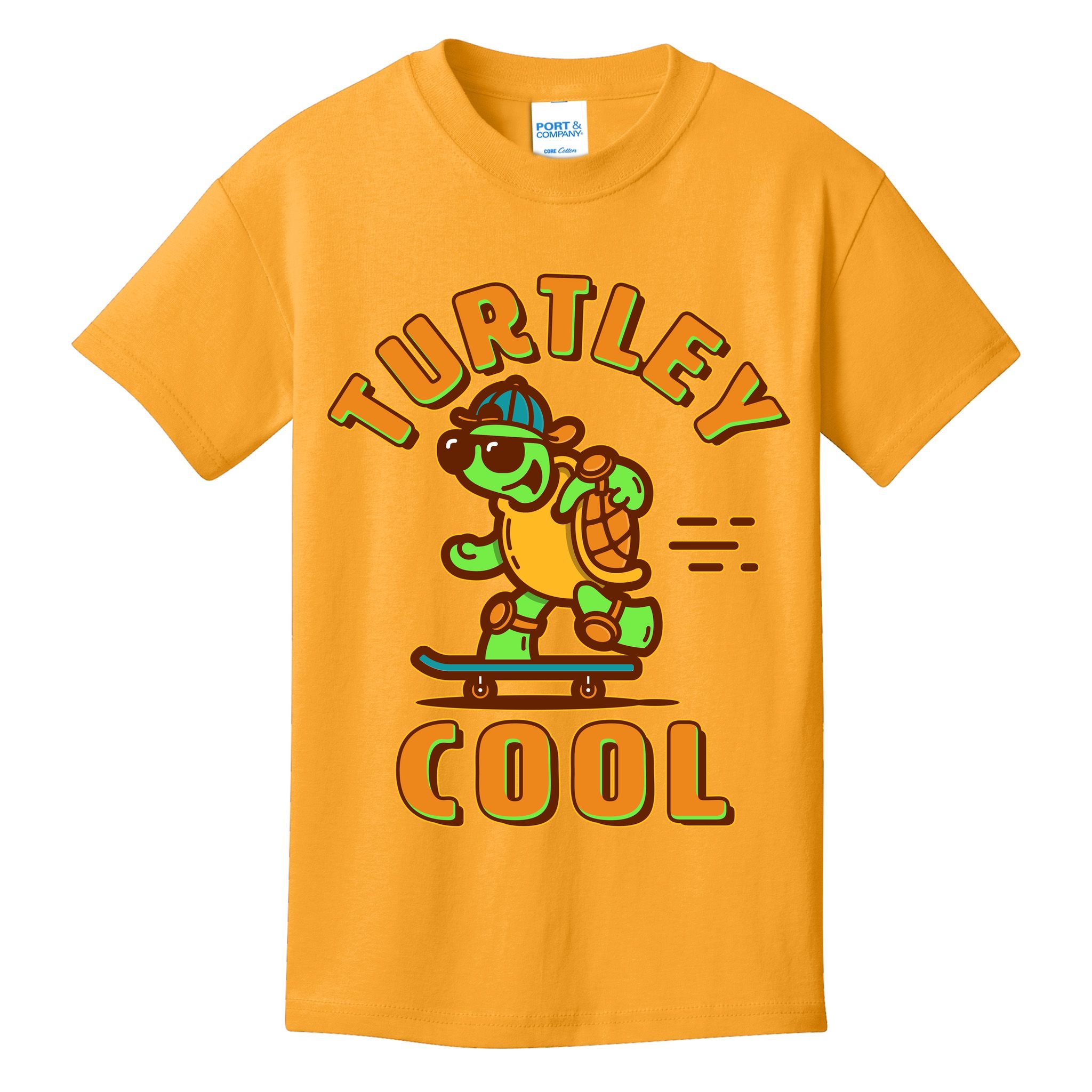 Funny Retro Turtley Cool Skateboarding Turtle Kids T-Shirt