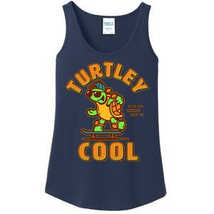 Funny Retro Turtley Cool Skateboarding Turtle Ladies Essential Tank