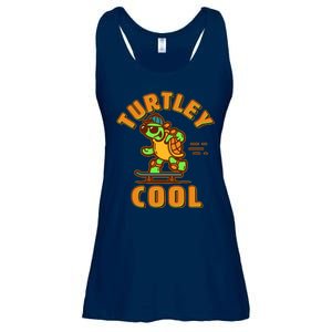 Funny Retro Turtley Cool Skateboarding Turtle Ladies Essential Flowy Tank