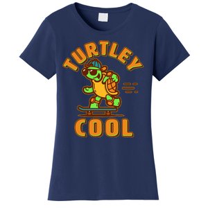 Funny Retro Turtley Cool Skateboarding Turtle Women's T-Shirt