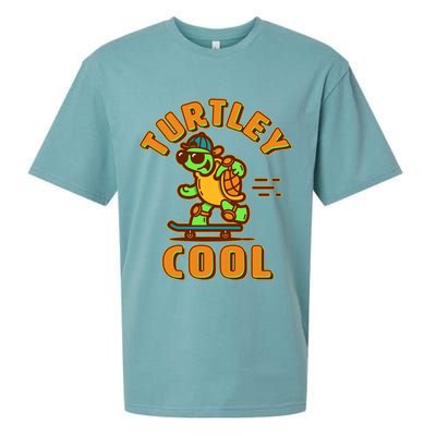 Funny Retro Turtley Cool Skateboarding Turtle Sueded Cloud Jersey T-Shirt