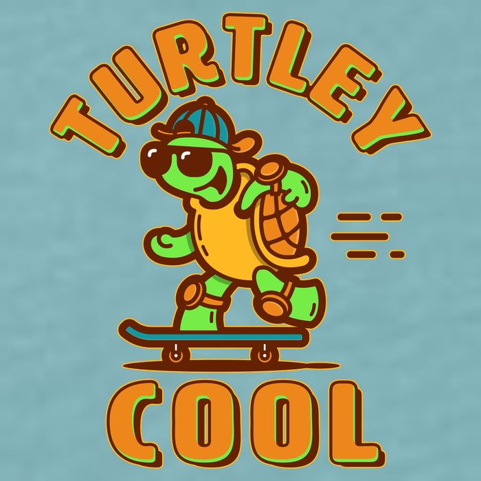 Funny Retro Turtley Cool Skateboarding Turtle Sueded Cloud Jersey T-Shirt