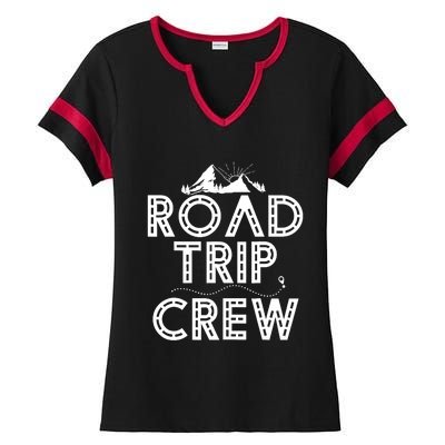 Family Road Trip Crew - Road Tripping Ladies Halftime Notch Neck Tee