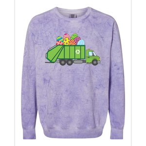 Funny Rubbish Truck Gift Idea For Easter Eggs Great Gift Colorblast Crewneck Sweatshirt